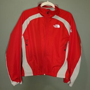 The North Face Women's Flight Series Windbreaker Jacket, Size M, Red And Gray